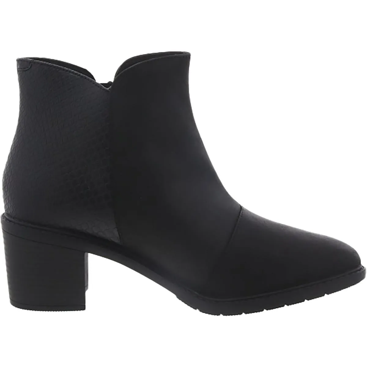 Scene Zip Womens Leather Almond Toe Ankle Boots