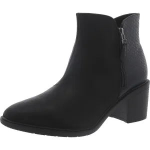 Scene Zip Womens Leather Almond Toe Ankle Boots