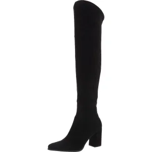 SELORA Womens Block Heel Suede Over-The-Knee Boots