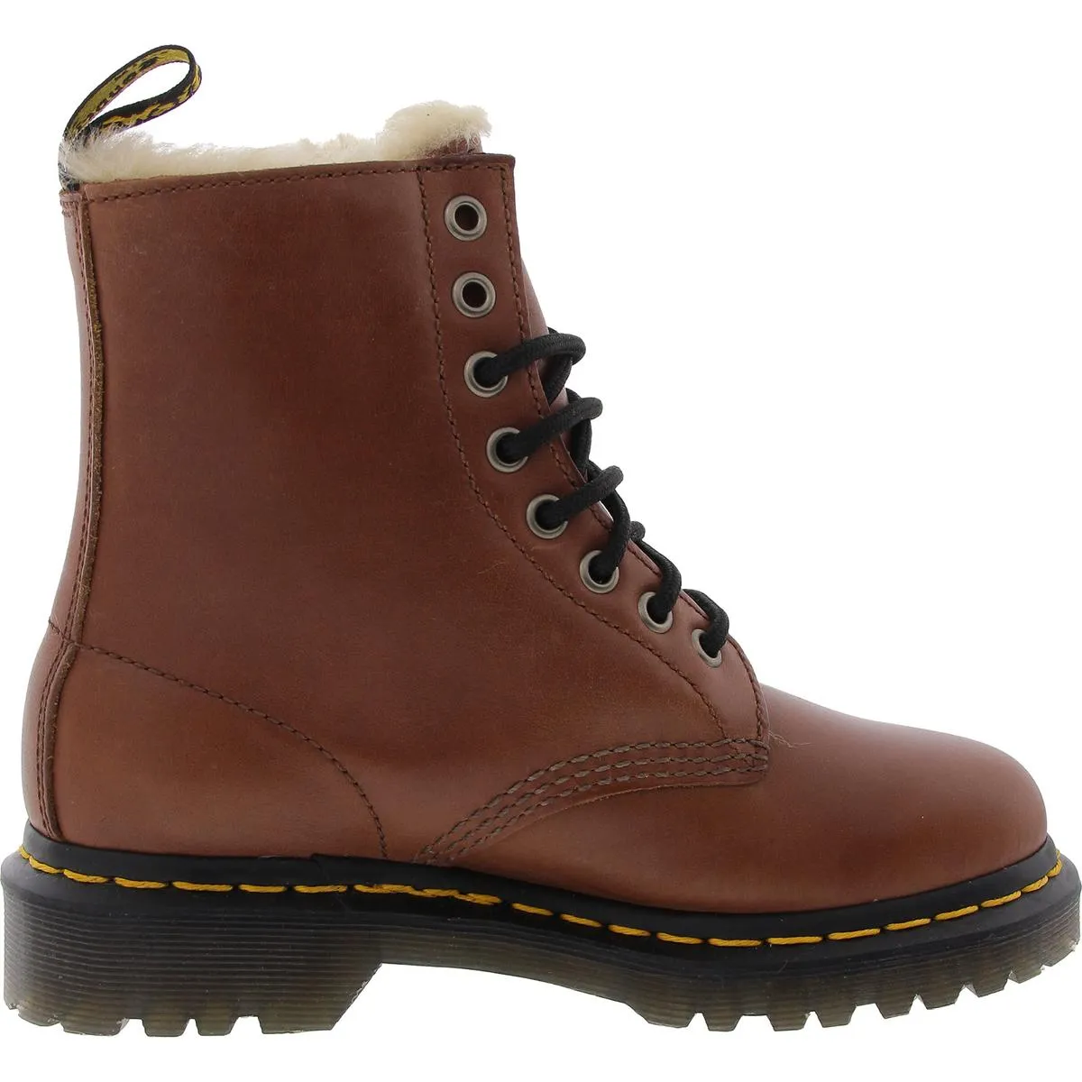 Serena Womens Leather Lace Up Combat Boots
