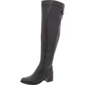 SH17G Womens Monogram Leather Over-The-Knee Boots