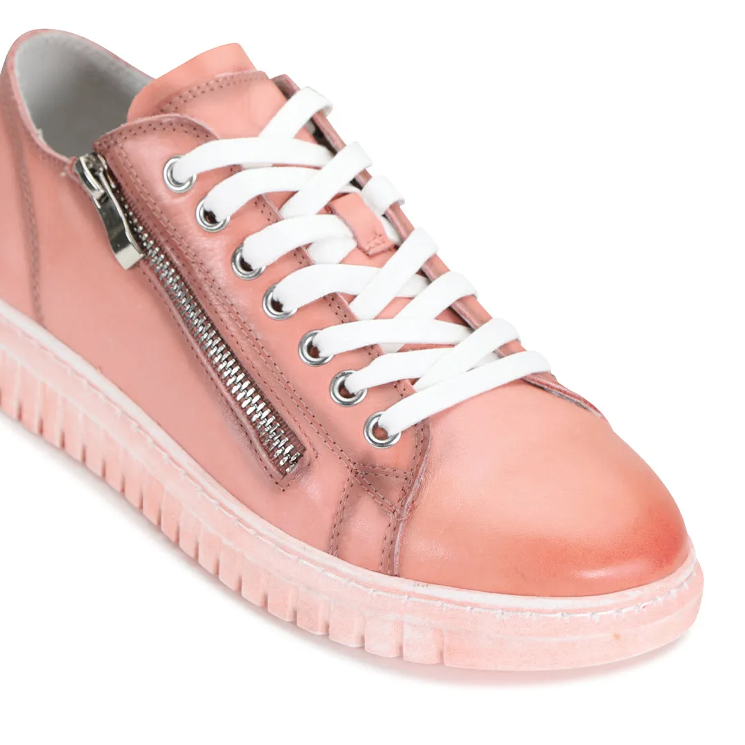 SHADES LEATHER ZIPPER SNEAKER