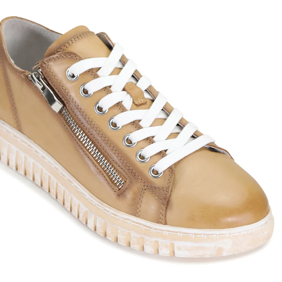 SHADES LEATHER ZIPPER SNEAKER
