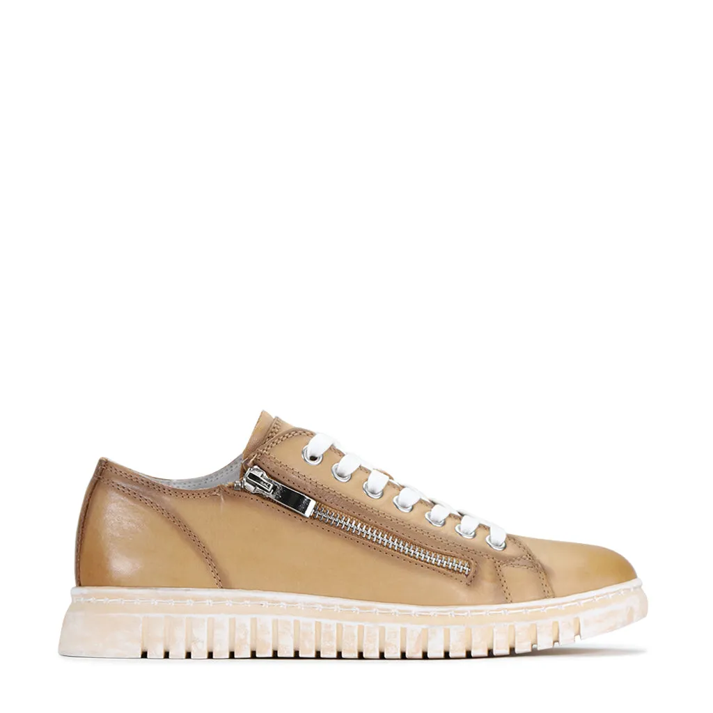 SHADES LEATHER ZIPPER SNEAKER