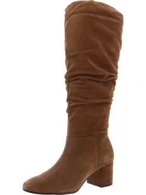 Sheer Slouch Womens Suede Solid Mid-Calf Boots