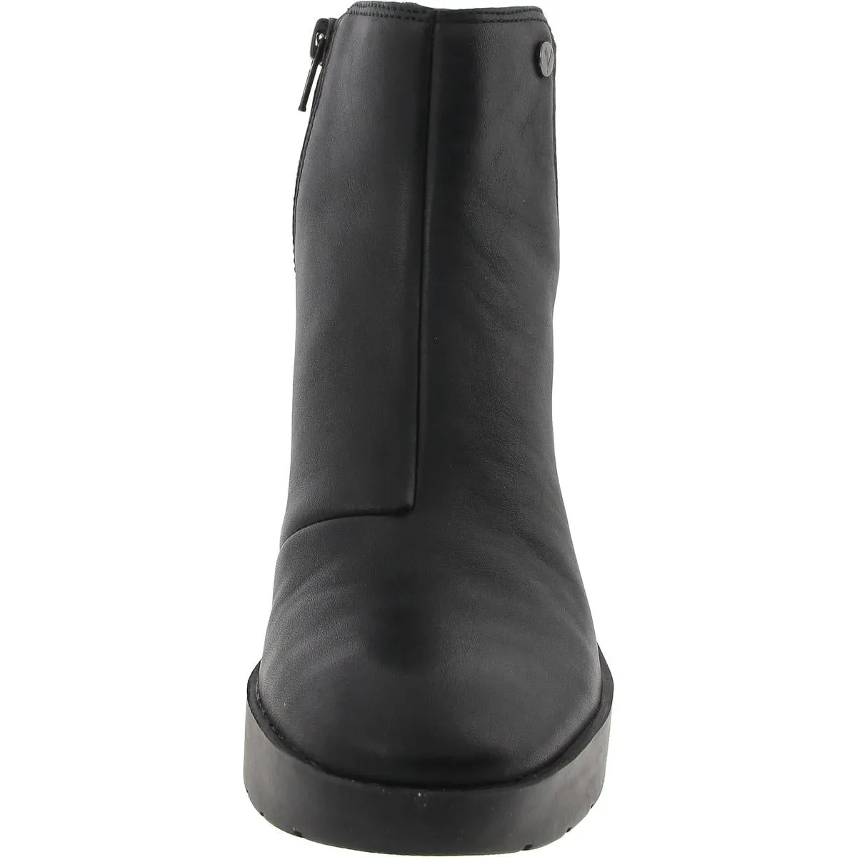 Skylar Womens Leather Mixed Media Wedge Boots