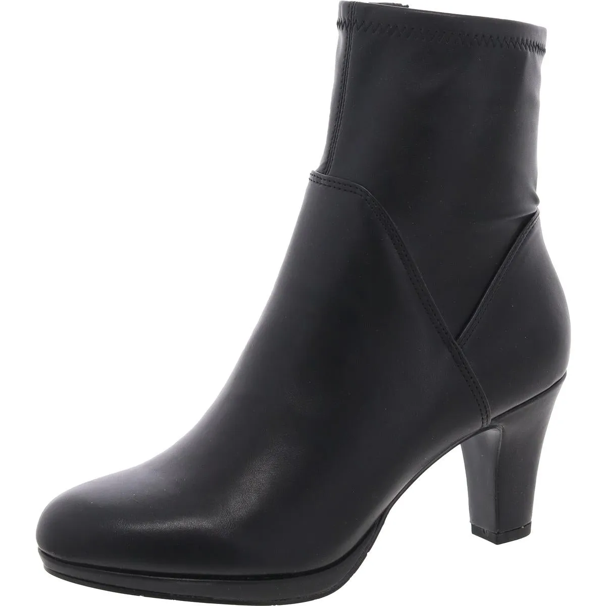 SOLANA Womens Laceless Faux Leather Ankle Boots