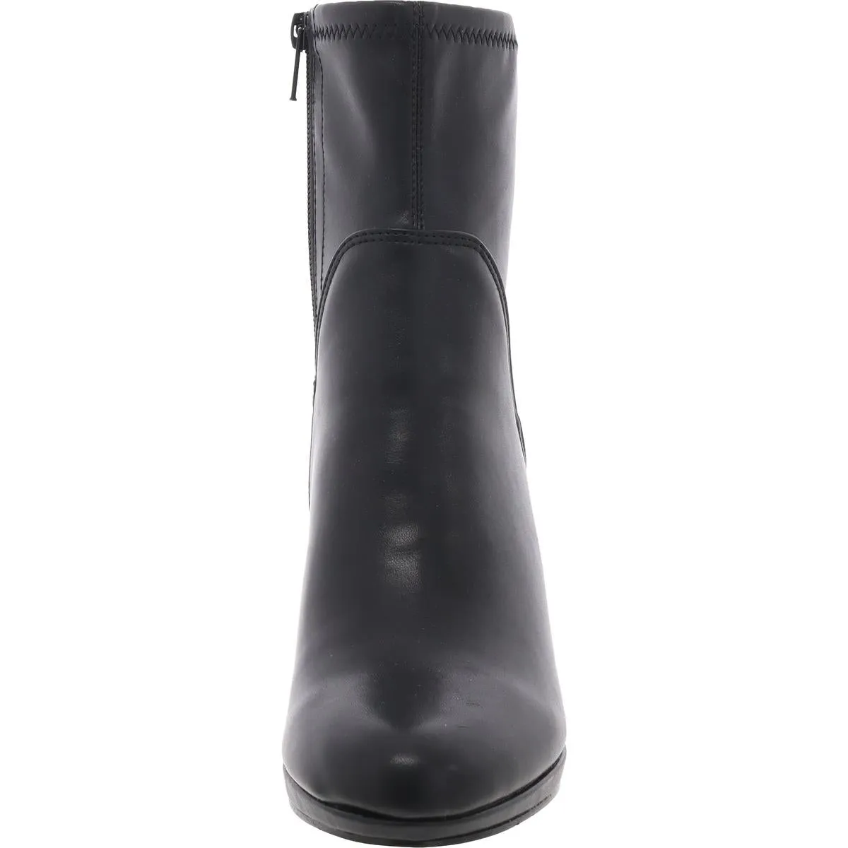 SOLANA Womens Laceless Faux Leather Ankle Boots