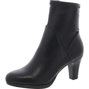 SOLANA Womens Laceless Faux Leather Ankle Boots