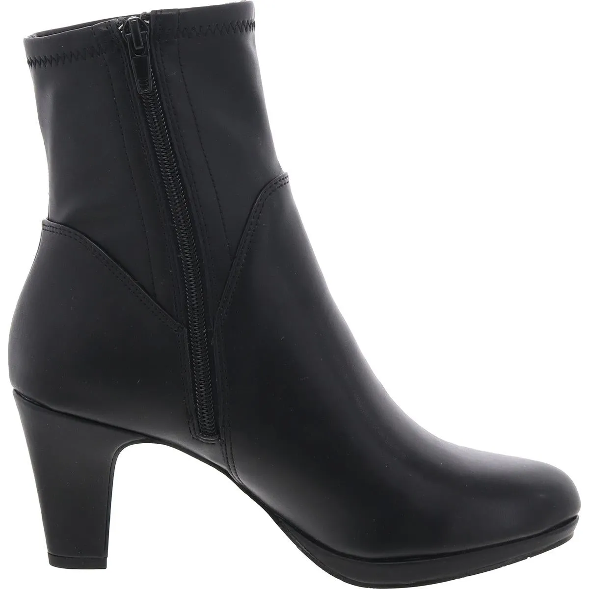 SOLANA Womens Laceless Faux Leather Ankle Boots