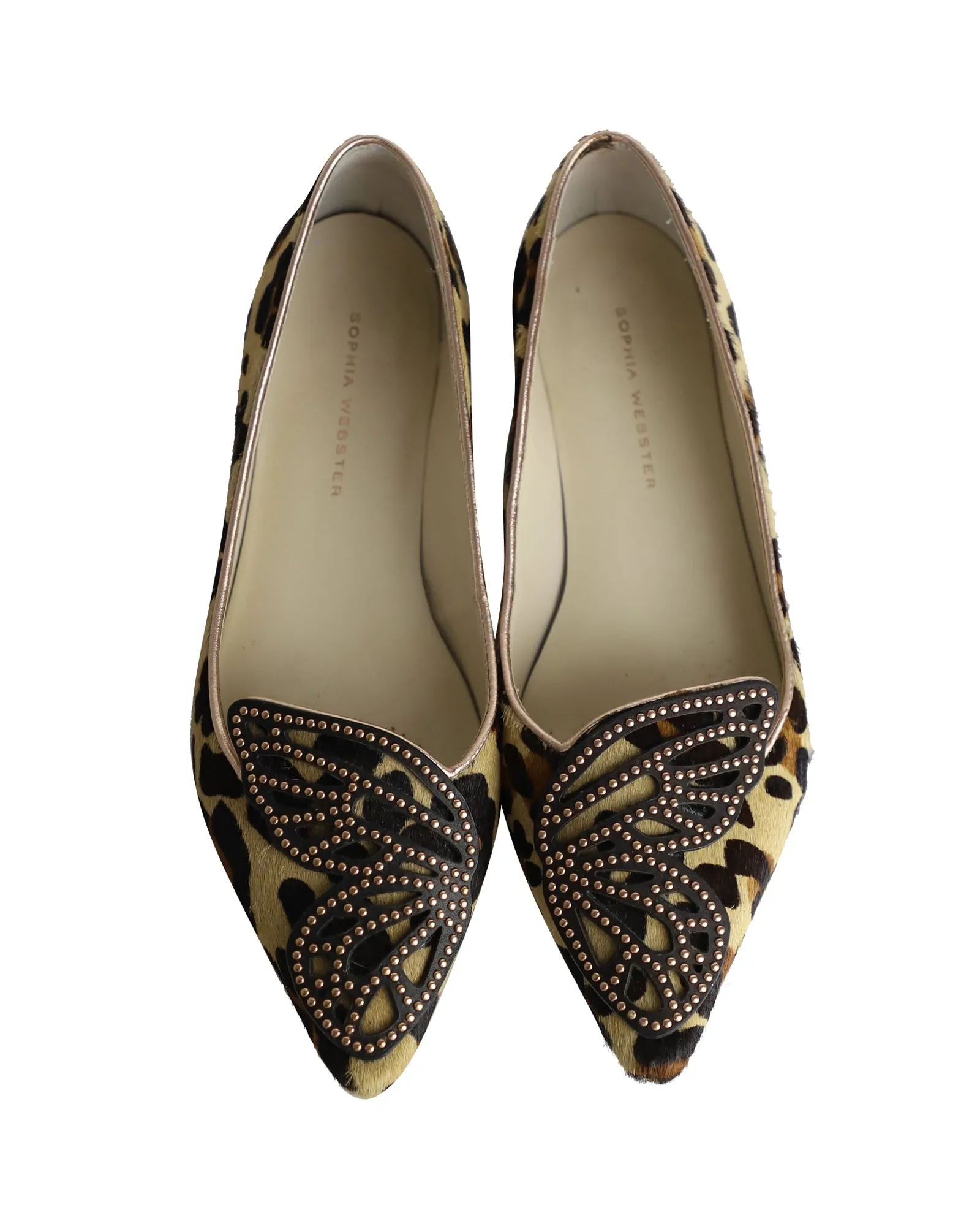 Sophia Webster Bibi Butterfly Ballet Flats in Animal Print Pony Hair