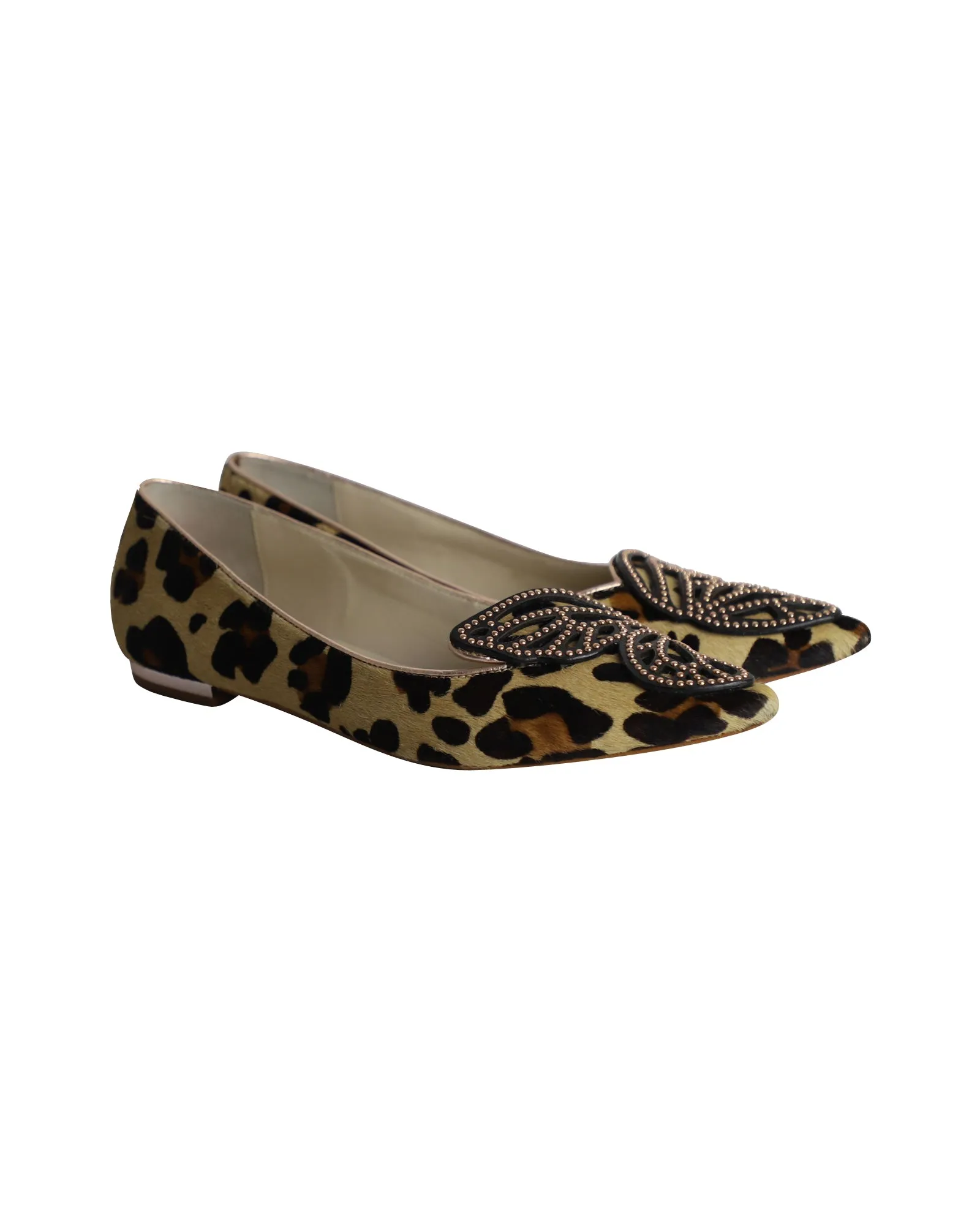 Sophia Webster Bibi Butterfly Ballet Flats in Animal Print Pony Hair