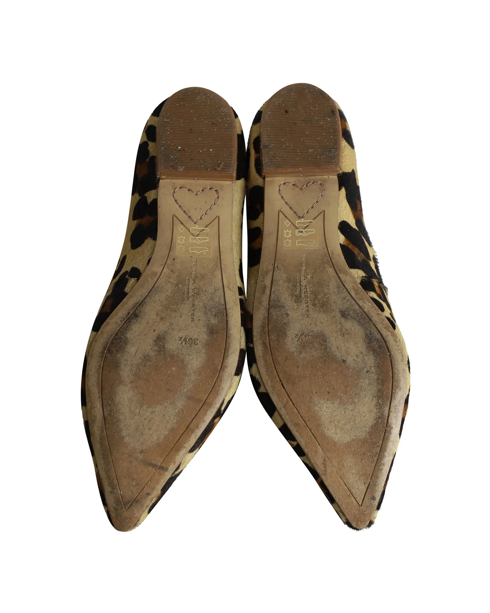 Sophia Webster Bibi Butterfly Ballet Flats in Animal Print Pony Hair