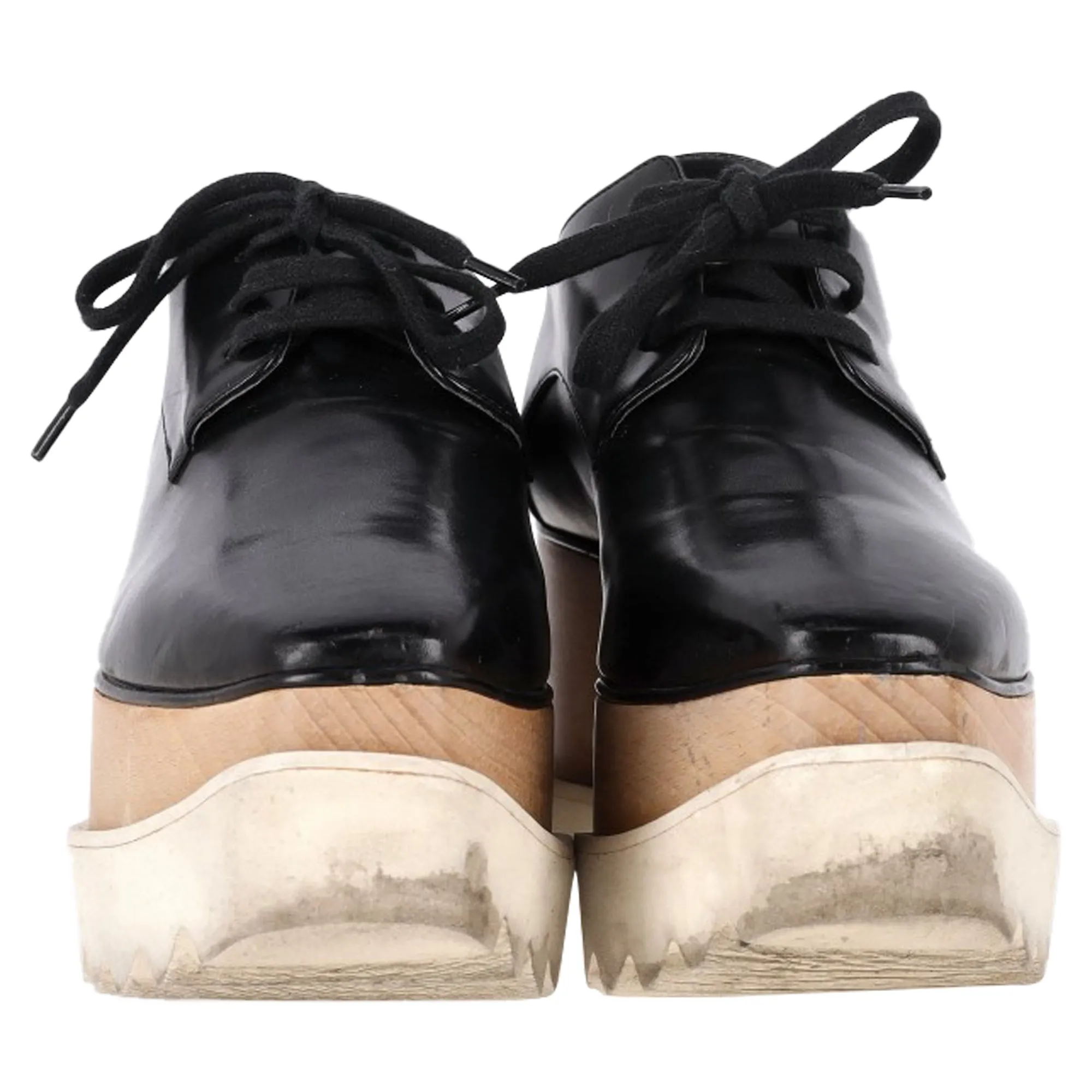 Stella McCartney Elyse Platform Derby Sneakers in Black Faux Leather