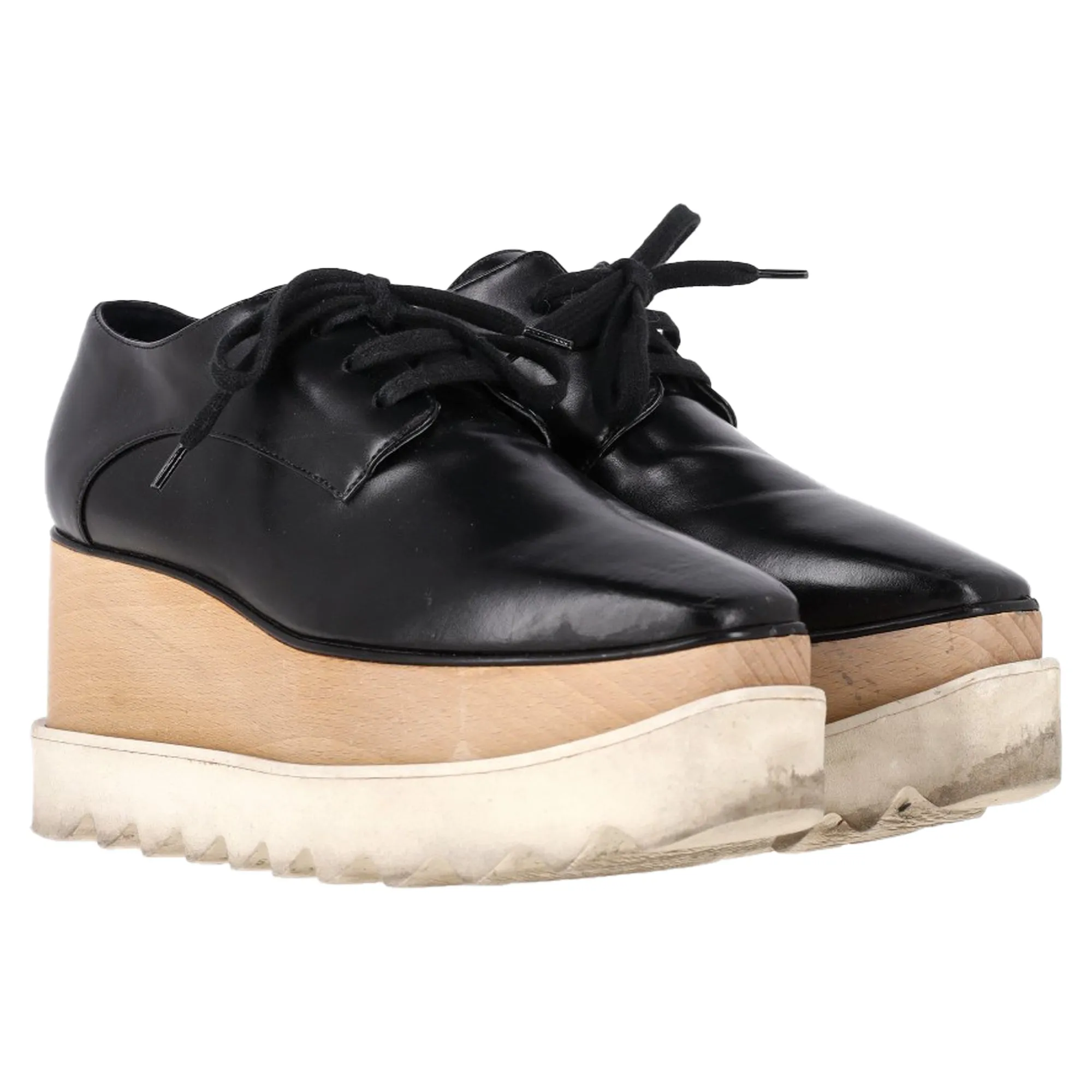Stella McCartney Elyse Platform Derby Sneakers in Black Faux Leather
