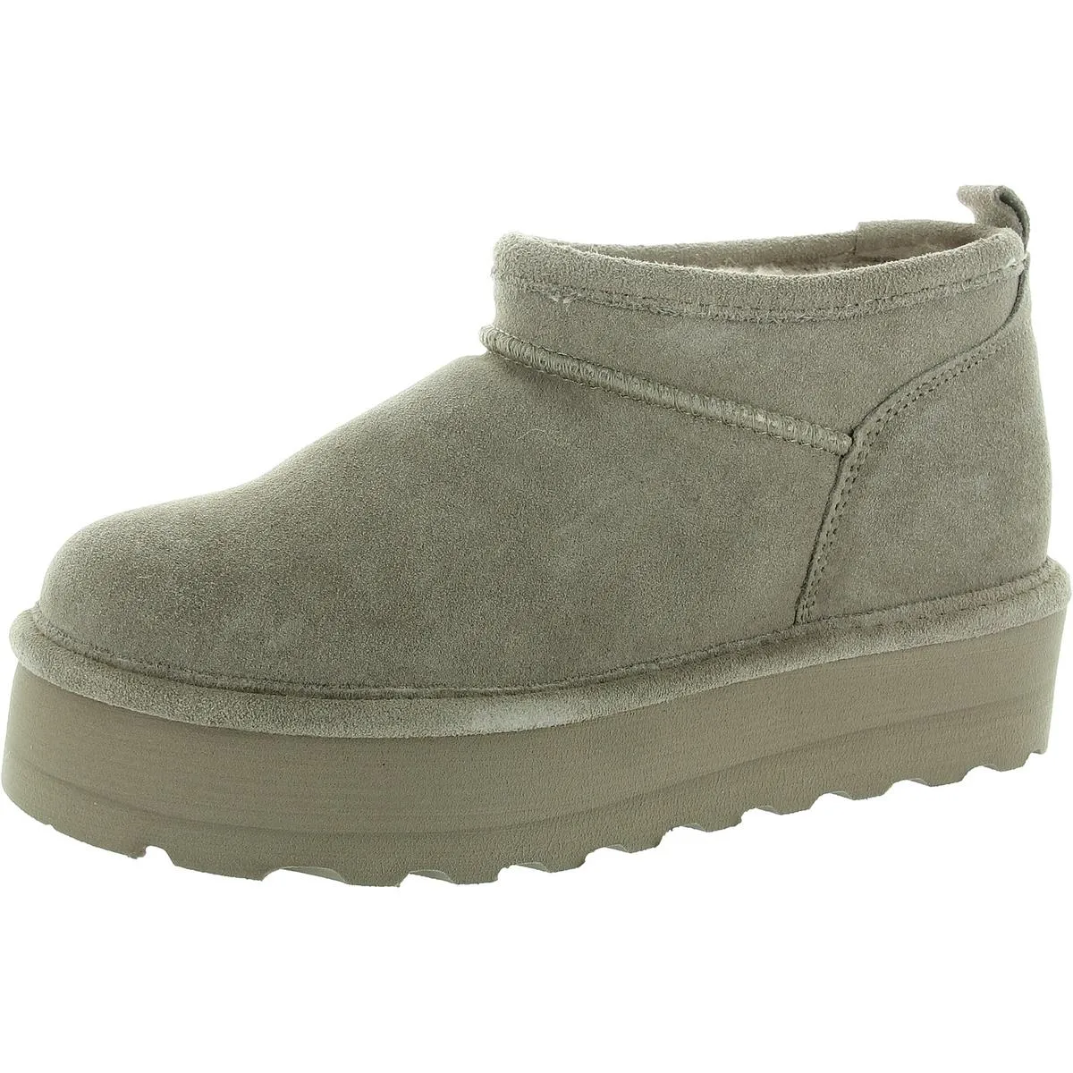 SUPER SHORTY Womens Faux Fur Lined Suede Chukka Boots