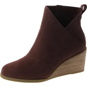 Sutton Womens Suede Wedge Ankle Boots