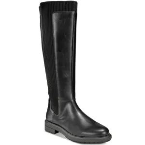 TAMIRA Womens Zipper Faux Leather Knee-High Boots