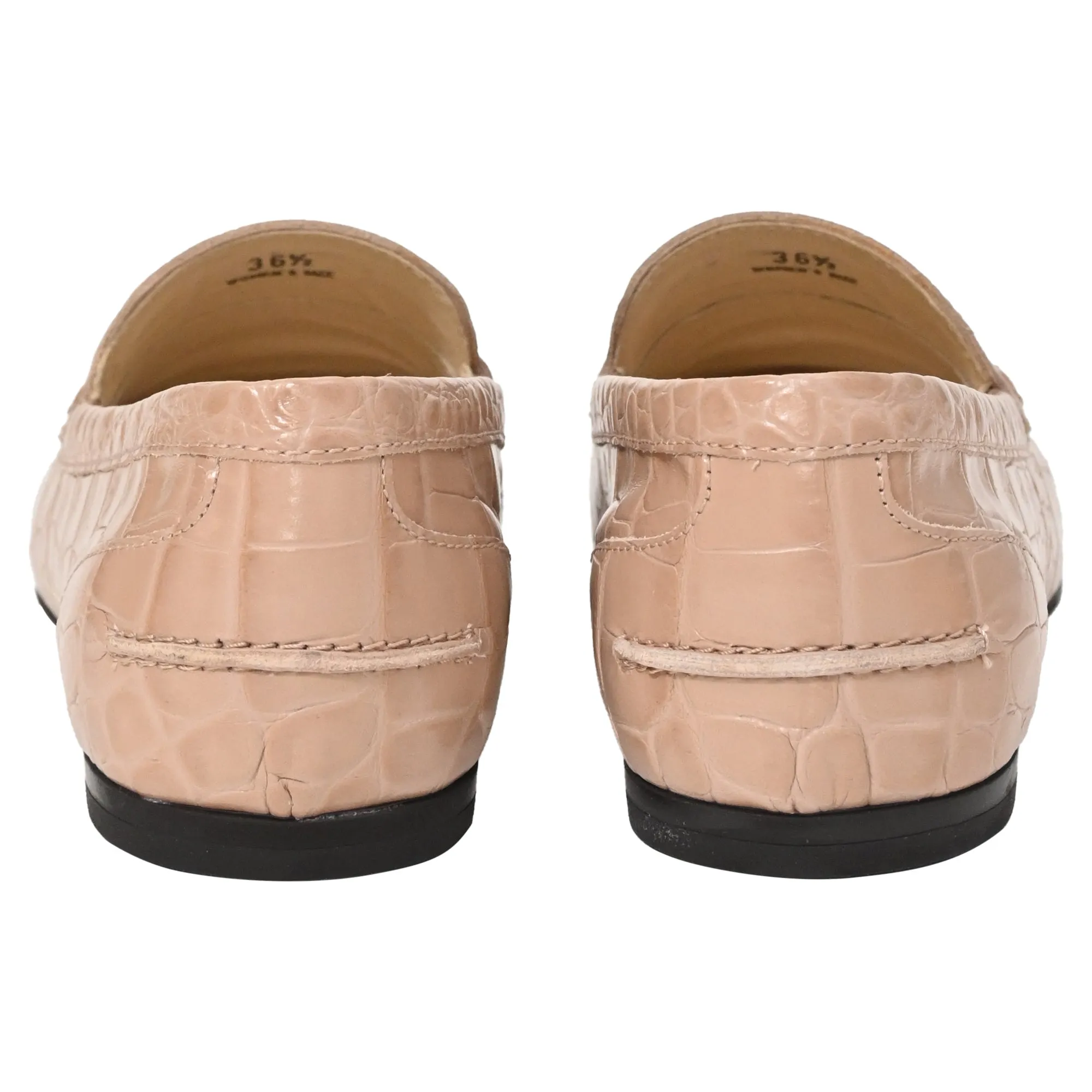 Tod's Croc-Effect Loafers in Beige Leather
