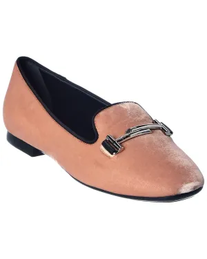 TODs Double T Velvet Loafer