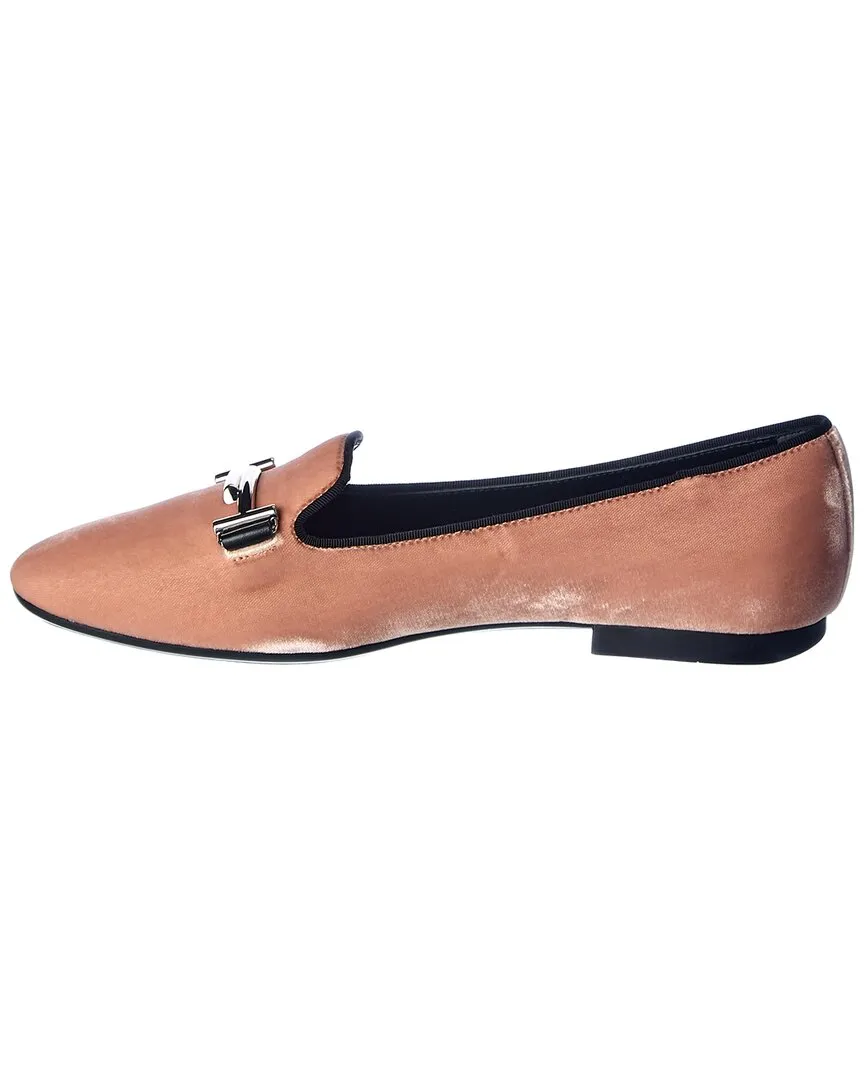 TODs Double T Velvet Loafer