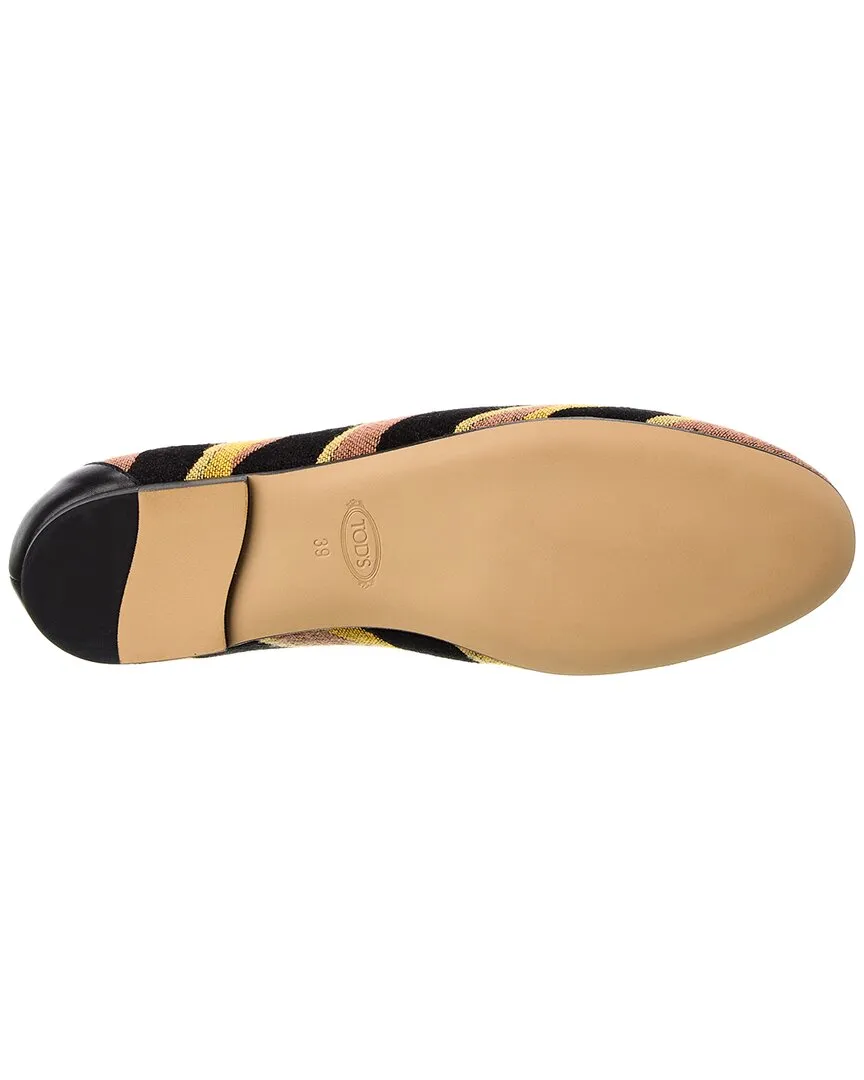 TODs Kate Canvas & Leather Loafer