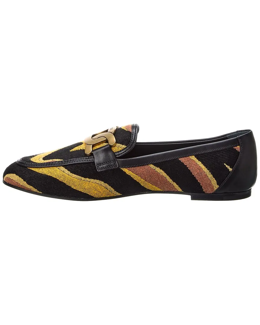 TODs Kate Canvas & Leather Loafer