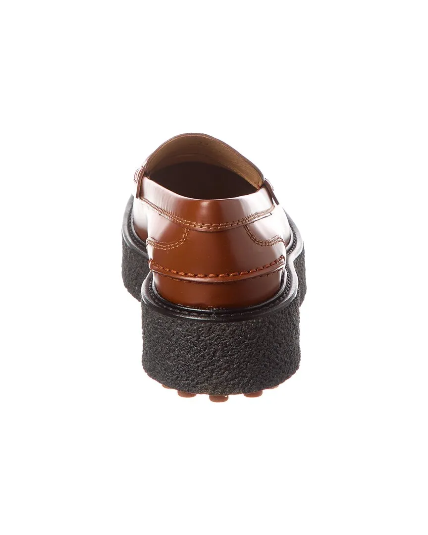 TODs Leather Platform Loafer