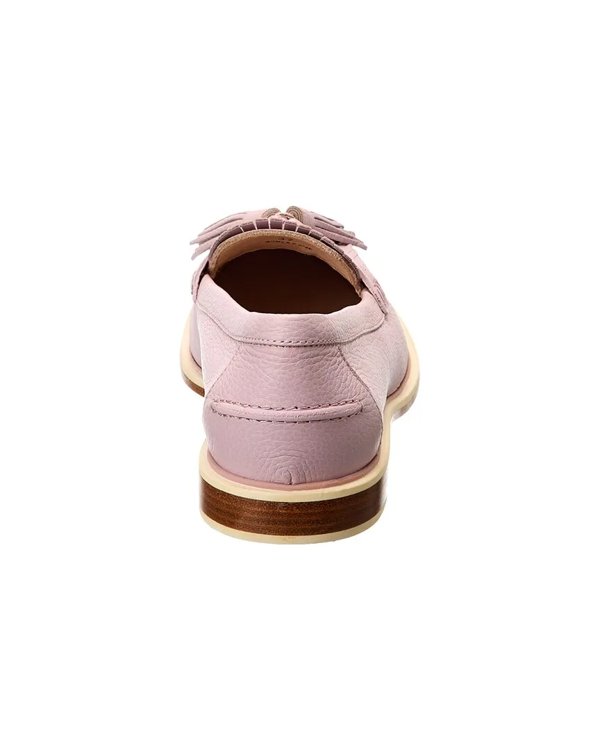 TODs Logo Fringed Leather Loafer