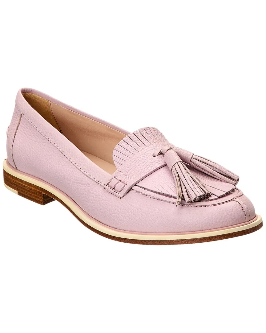 TODs Logo Fringed Leather Loafer