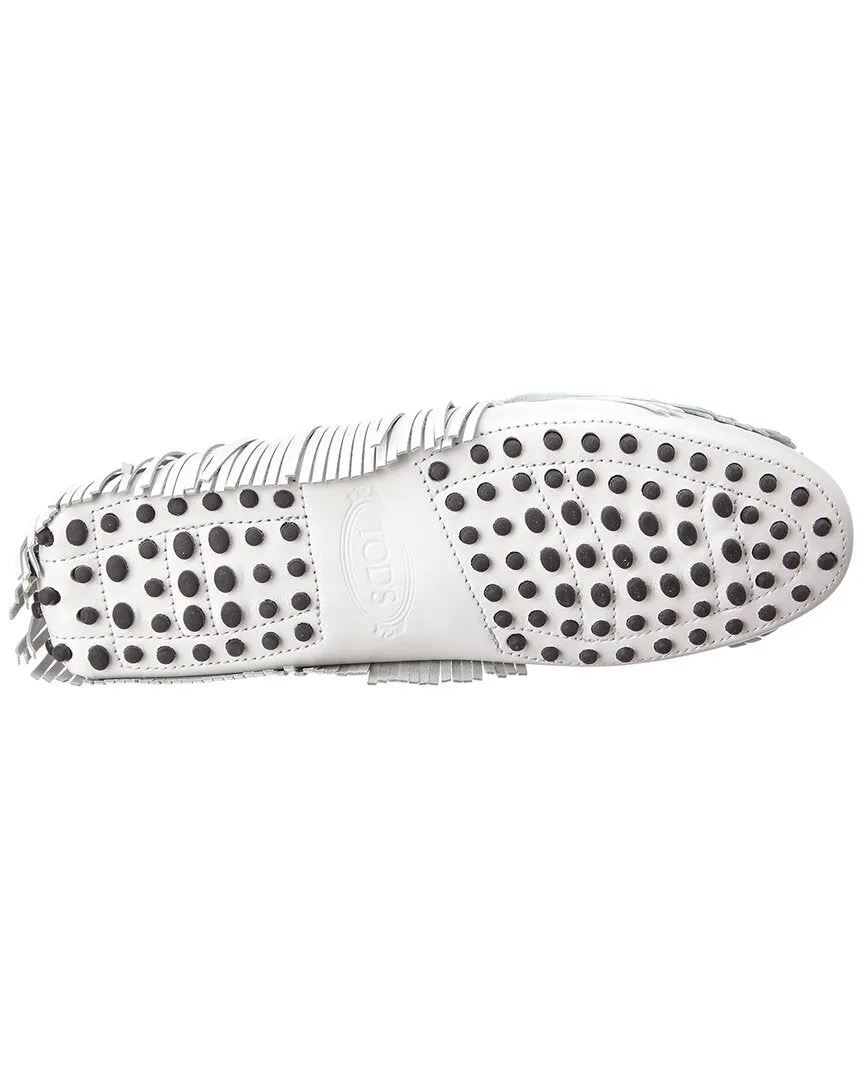 TODs Tassel Fringe Leather Loafer