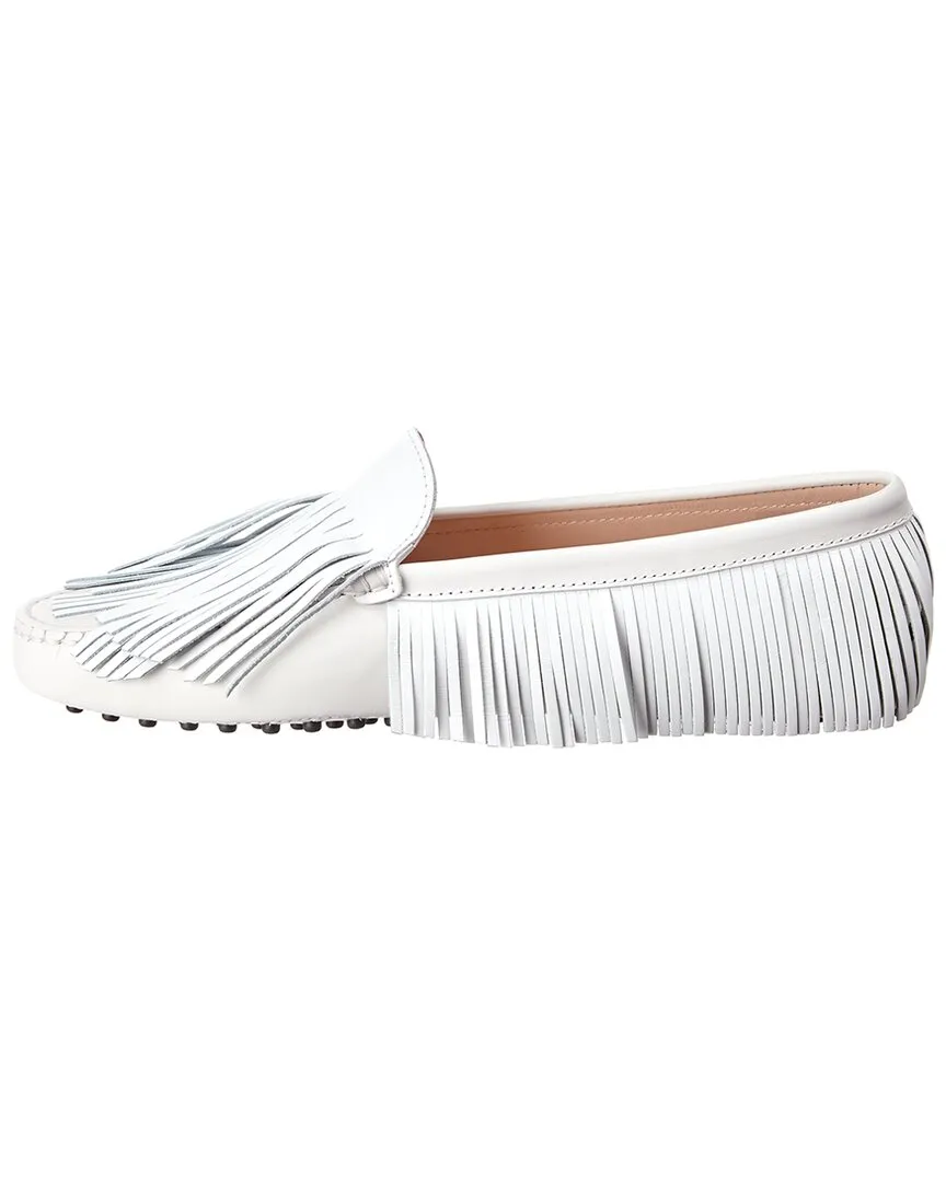 TODs Tassel Fringe Leather Loafer