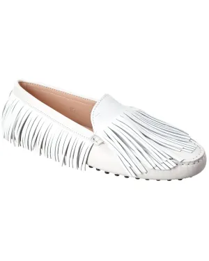 TODs Tassel Fringe Leather Loafer