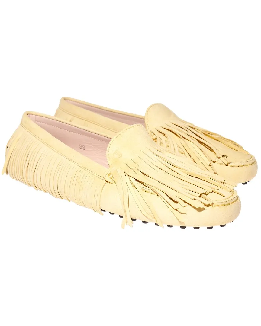 TODs Tassel Fringe Suede Loafer