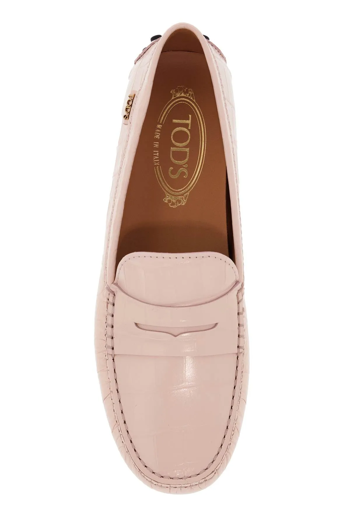 Tod's Women's Crocodile Print Leather Driving Moccas