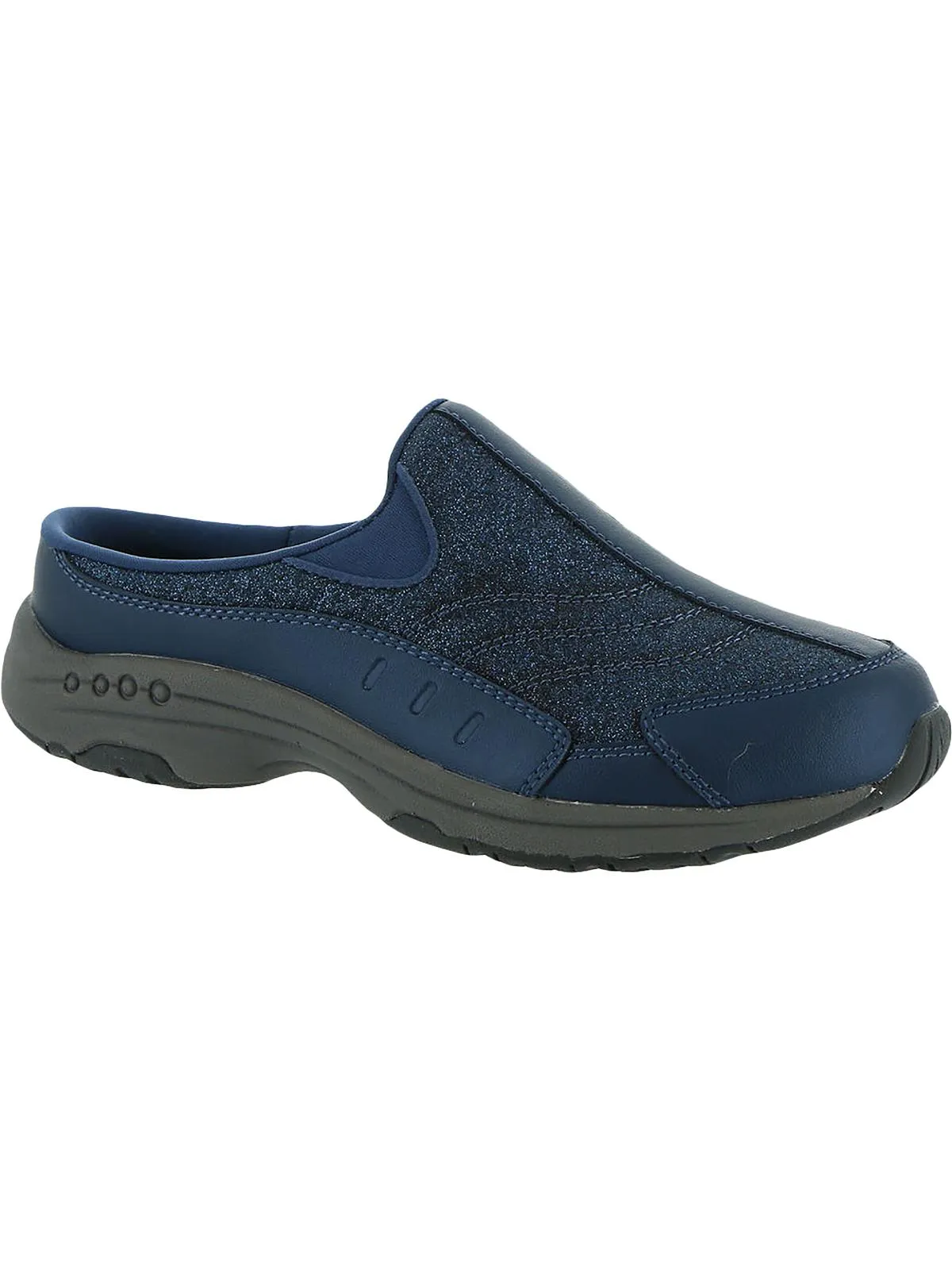 Travel Time Womens Glitter Slip On Mule Sneakers