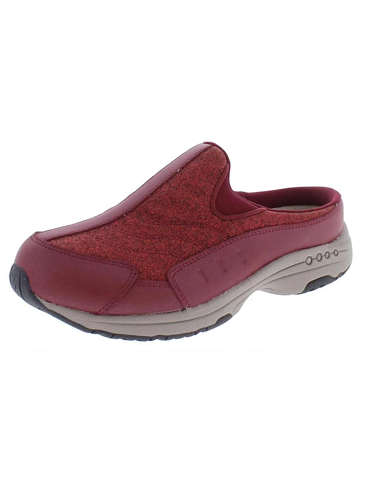 Travel Time Womens Glitter Slip On Mule Sneakers