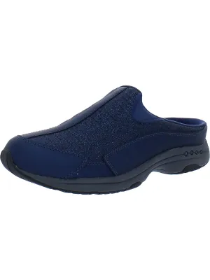 Travel Time Womens Glitter Slip On Mule Sneakers
