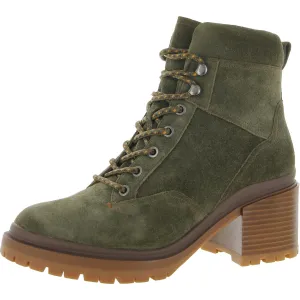 Trillis Womens Lugged Sole Leather Combat & Lace-up Boots
