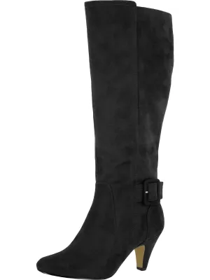 Troy II Womens Faux Suede Almond Toe Cone Heels