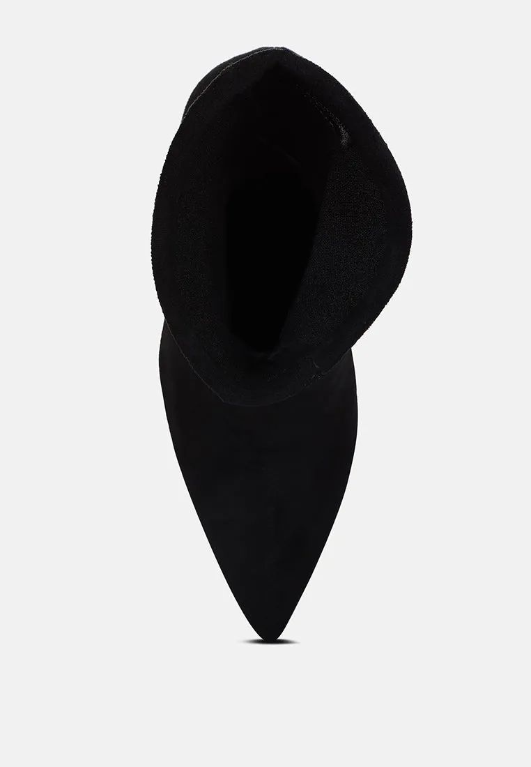 tweeple stiletto boot with a pointed toe