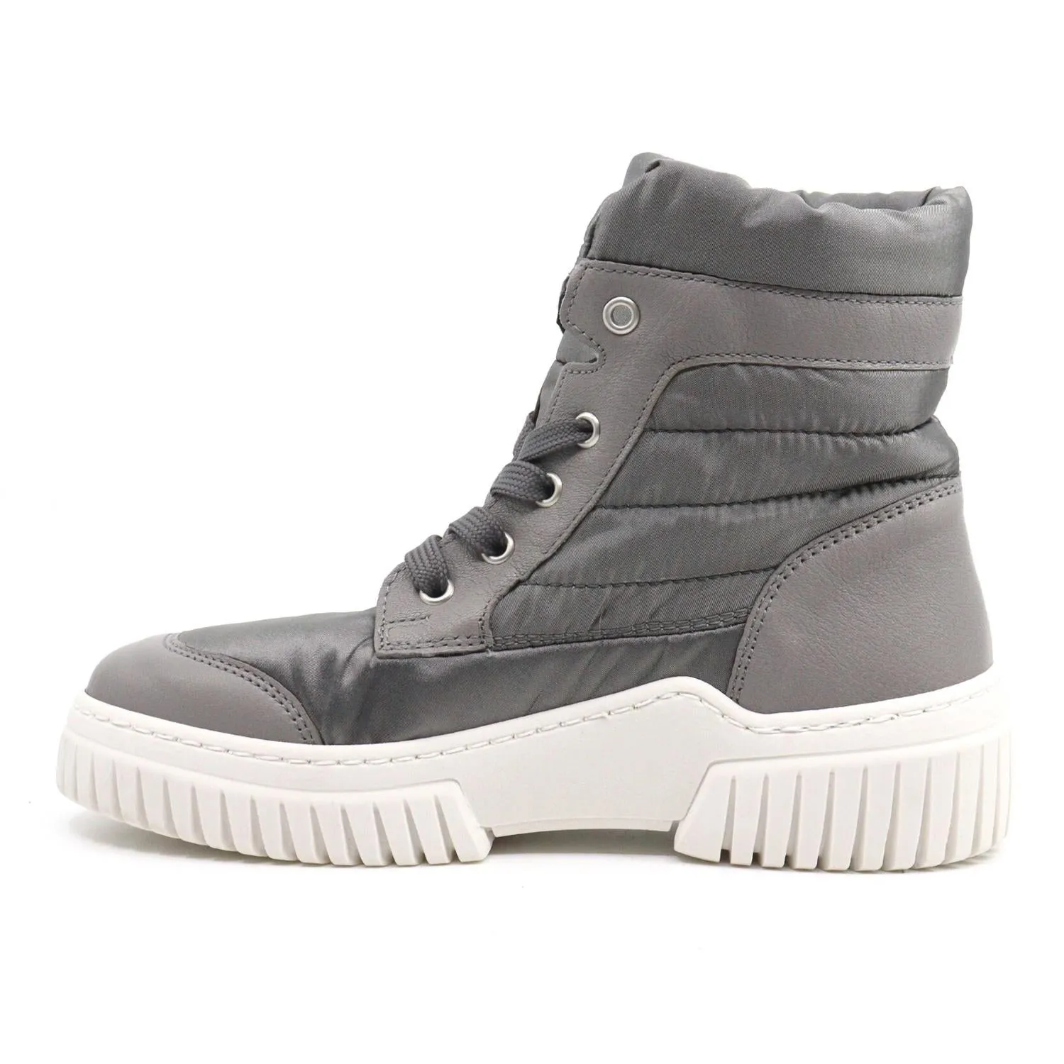 Unisex Laced Up Hiker Boot In Grey