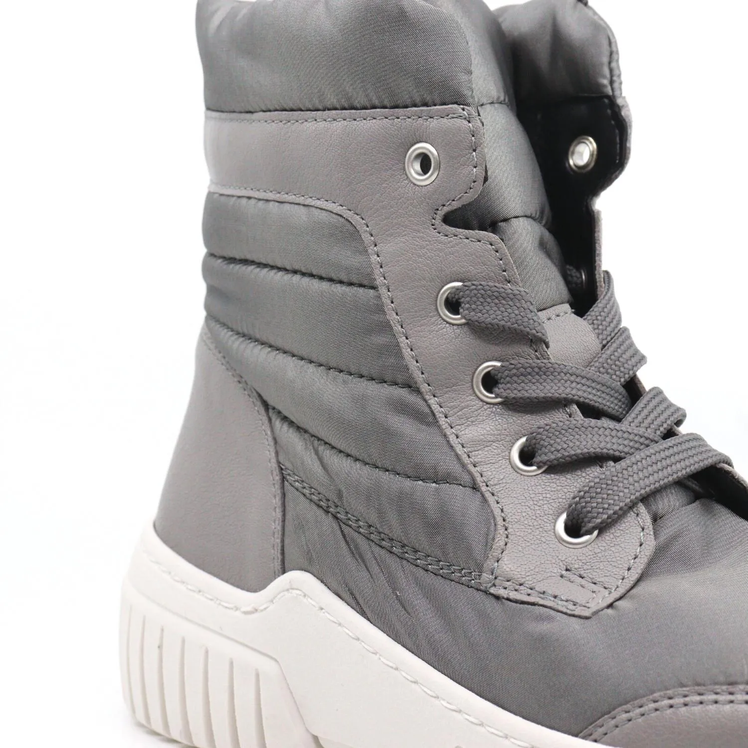 Unisex Laced Up Hiker Boot In Grey