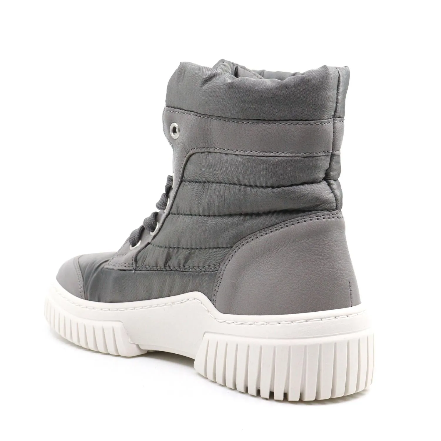 Unisex Laced Up Hiker Boot In Grey