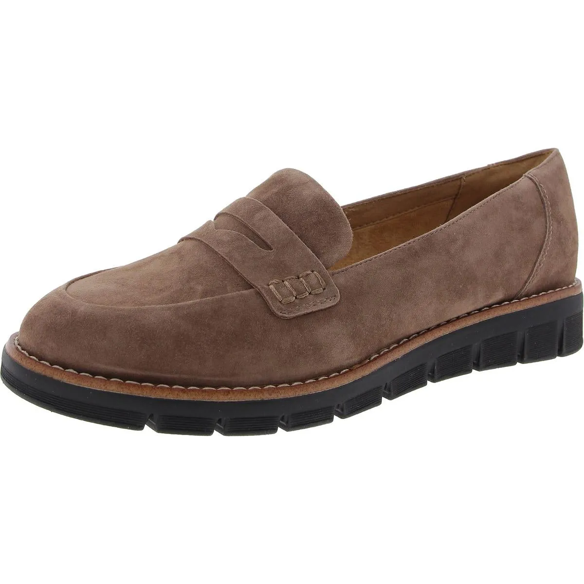 VELIA Womens Leather Slip On Loafers