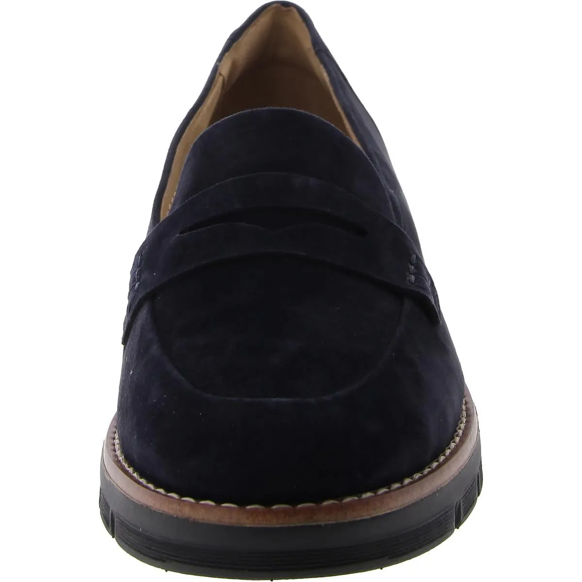 VELIA Womens Leather Slip On Loafers