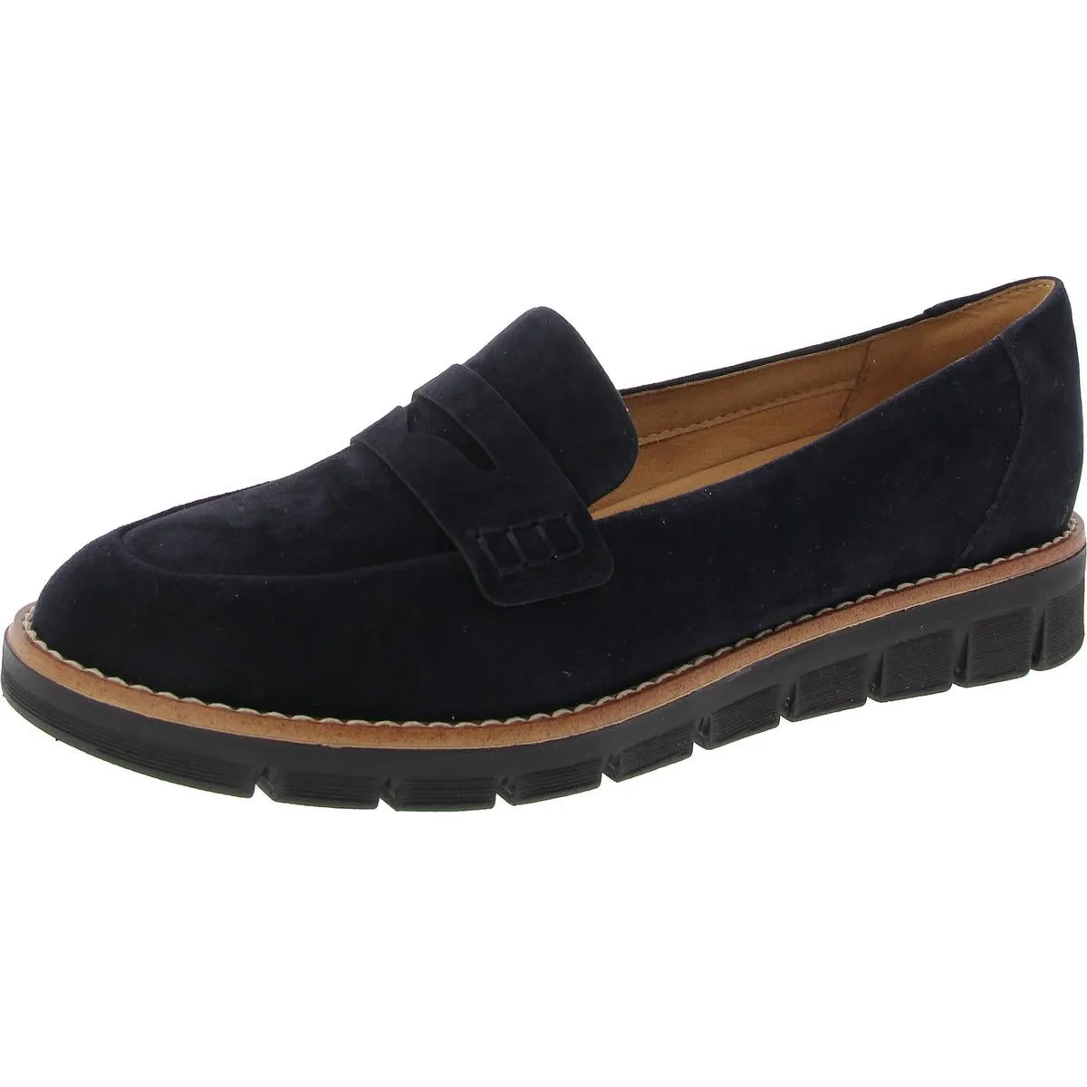 VELIA Womens Leather Slip On Loafers