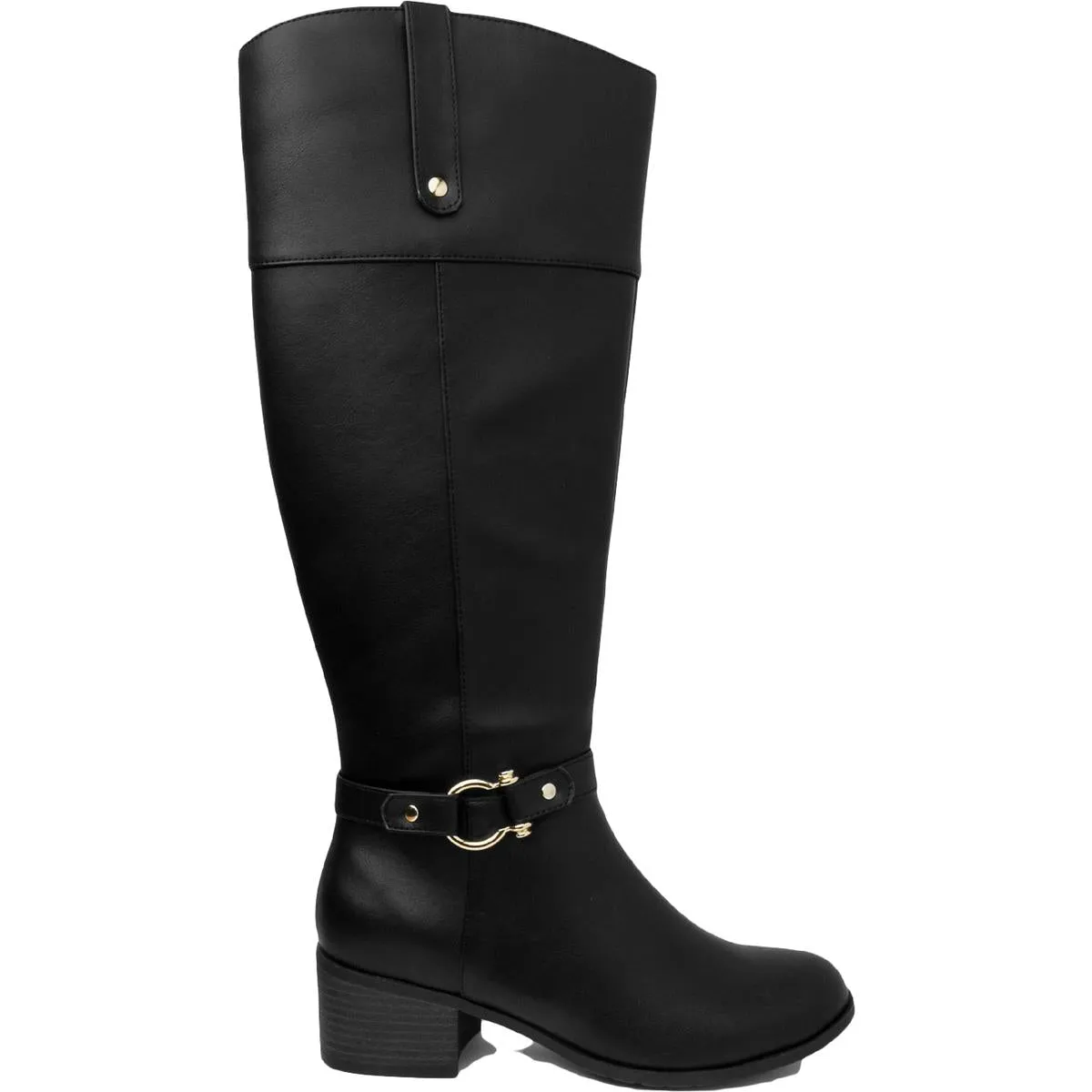 Vickyy Womens Faux Leather Embossed Knee-High Boots