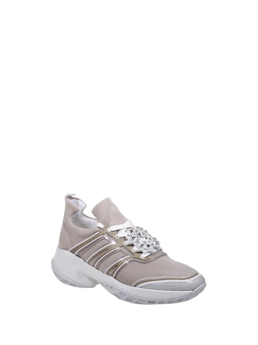 Viv Run Strass Tech Knit Lace-Up Sneaker