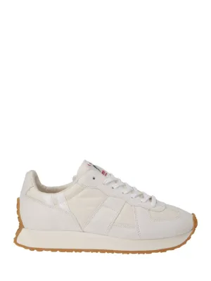 White Leather Sneakers Contrasting White Sole